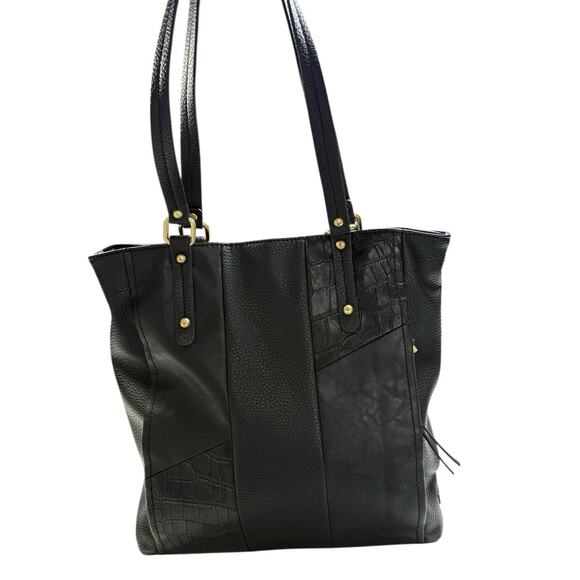 Relic Black Faux Leather Concealed Carry Purse Croc Embossed Western Boho - Picture 2 of 11